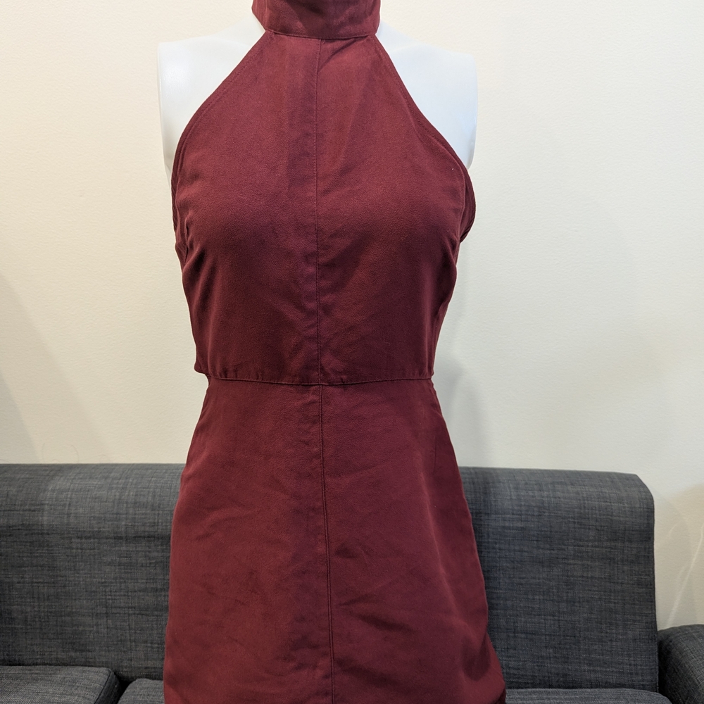 re:named Burgundy Backless Dress